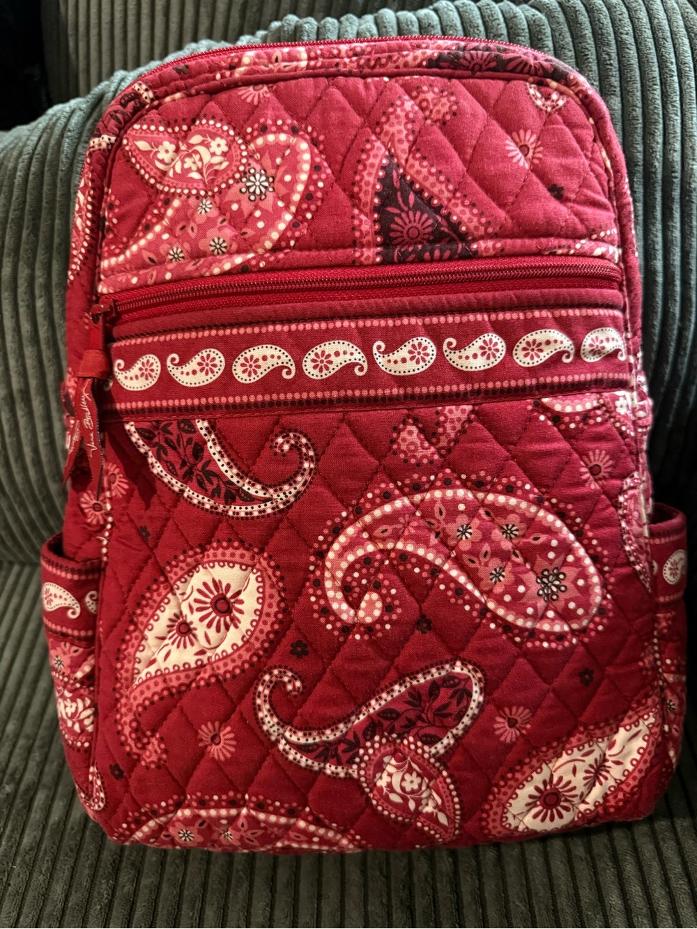 Vera Bradley Crimson Paisley Quilted Backpack